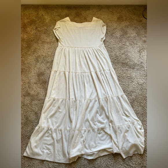 FP Swim Size XS Oatmeal Coloured Maxi Tiered Coverup Summer Beach Vacation Light - Picture 8 of 8